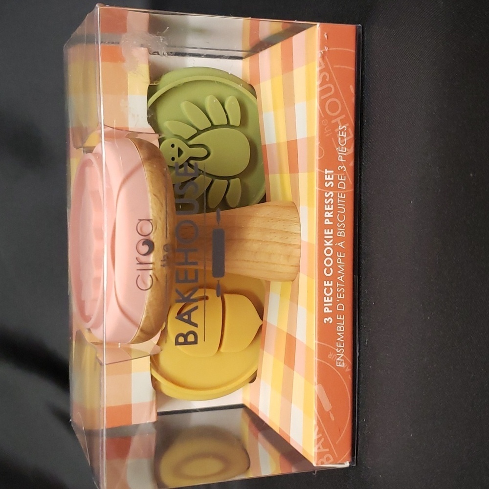 Ciroa "the Bakehouse" 3-piece Cookie Press Set, Leaf, Acorn, Turkey